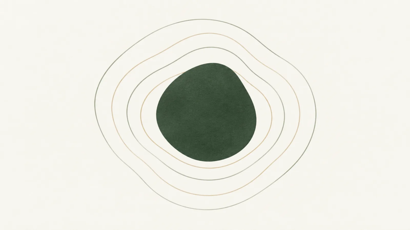 Illustration of a rounded shape surrounded by soft, even rings, suggesting gentle, even pressure